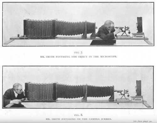 Figs 7 and 8, Mr. Smith at the Camera and Microscope
